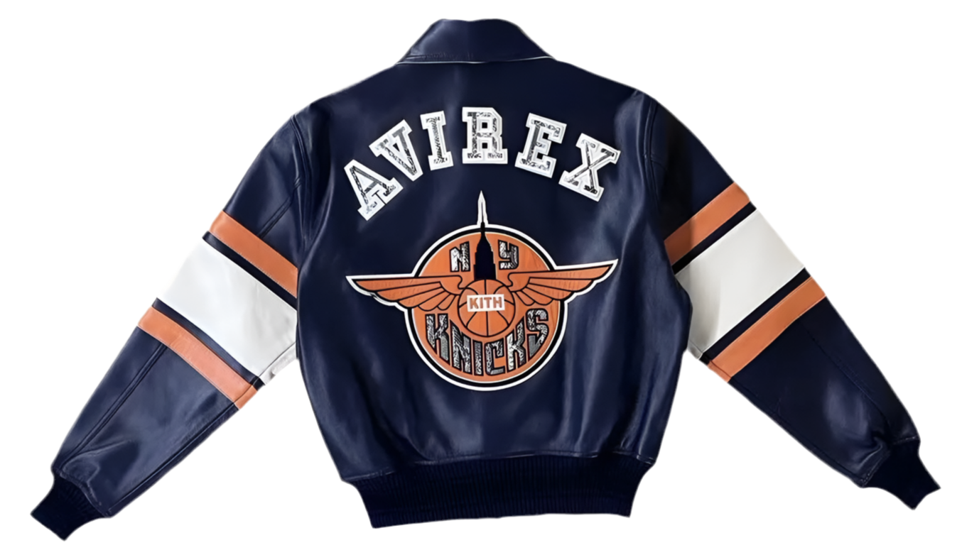 AVIREX x KITH NEW YORK KNICKS NAVY & SNAKE SKIN
