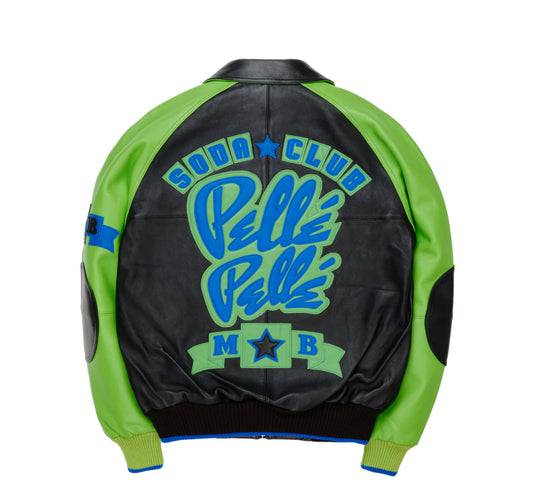 PELLE PELLE CLASSIC SODA CLUB JACKET (BLACK/BRIGHT GREEN)