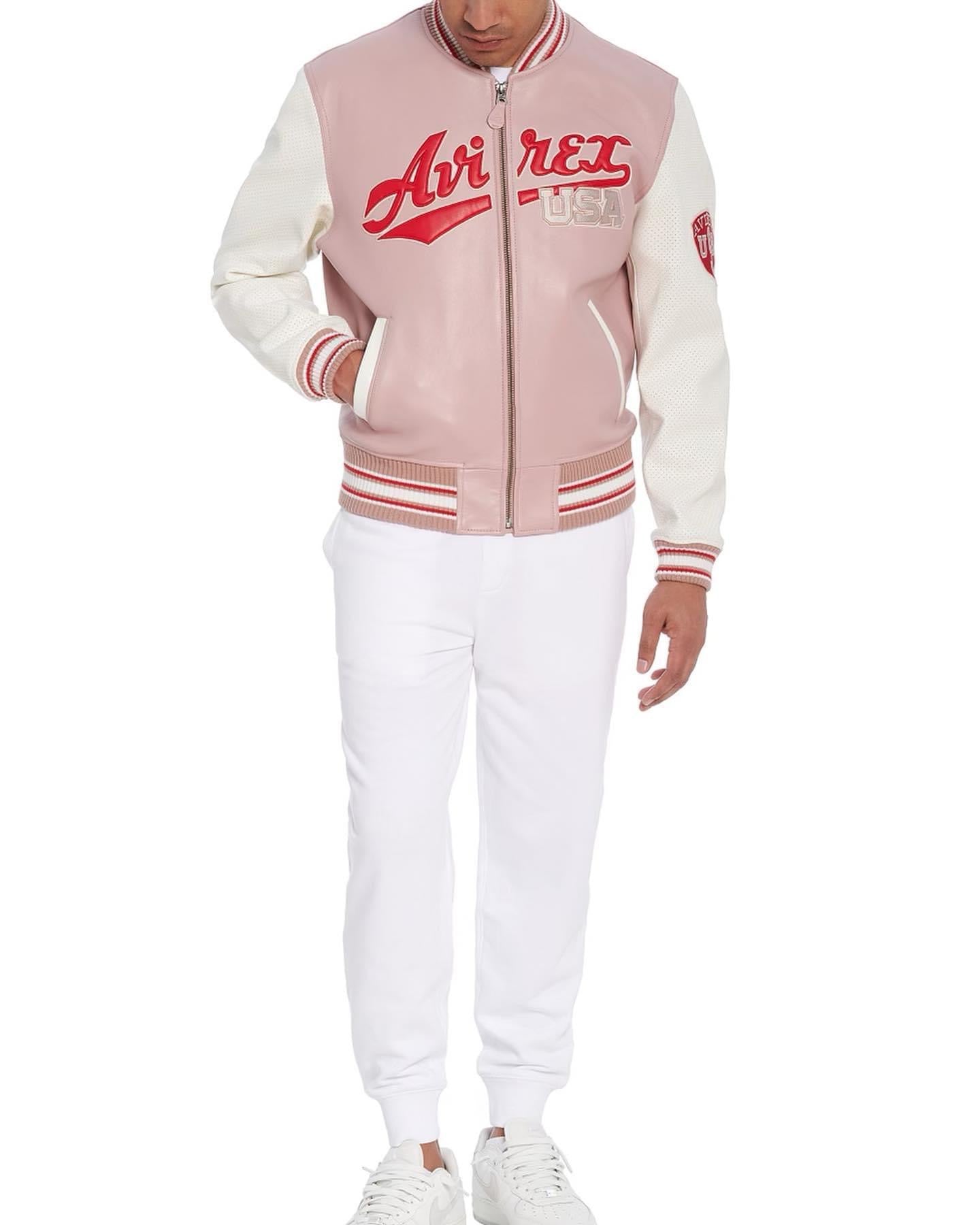 AVIREX SCRIPT VARSITY PINK/WHITE