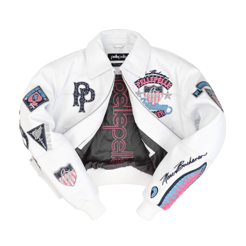 CROPPED PELLE PELLE AMERICAN BRUISER PLUSH WEISS FÜR DAMEN