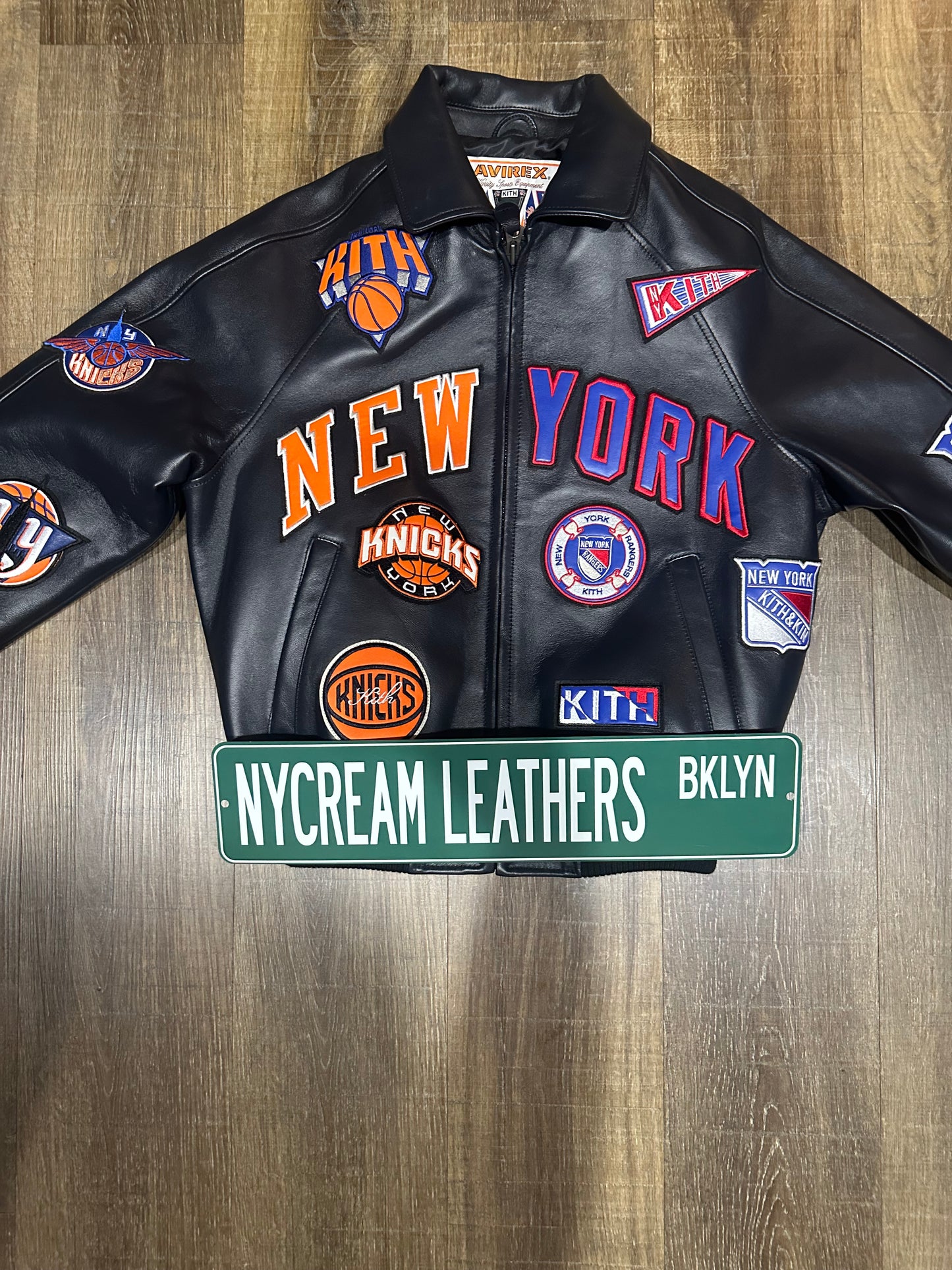 KITH & AVIREX for MADISON SQUARE GARDEN Sports Icon Jacket (BLACK)