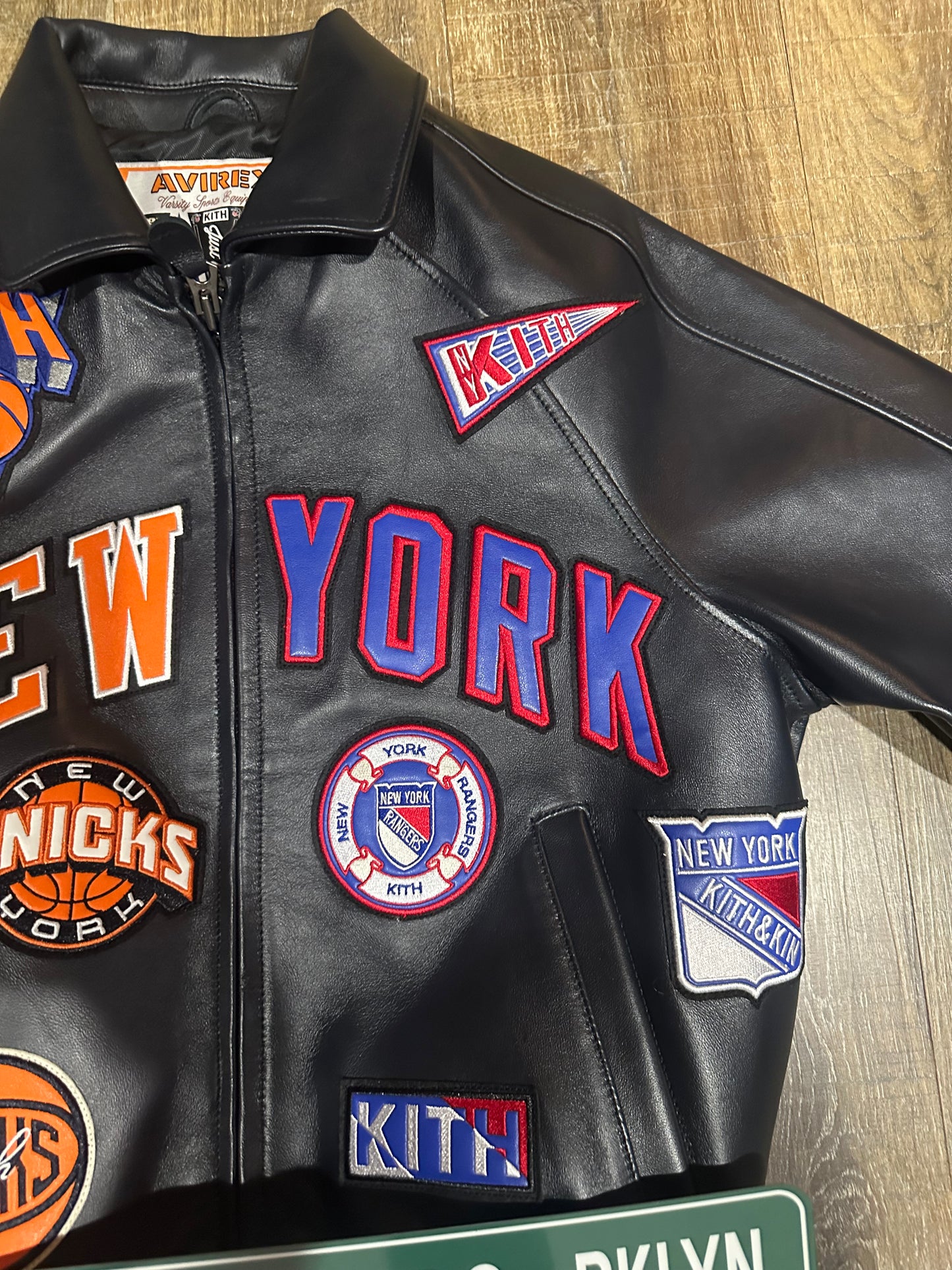 KITH & AVIREX for MADISON SQUARE GARDEN Sports Icon Jacket (BLACK)