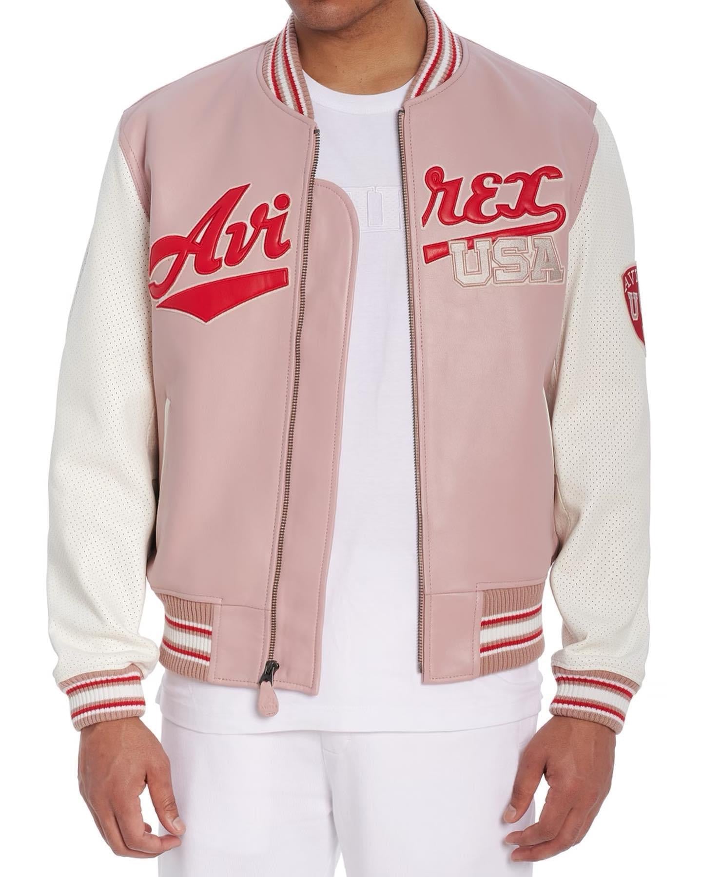 AVIREX SCRIPT VARSITY PINK/WHITE