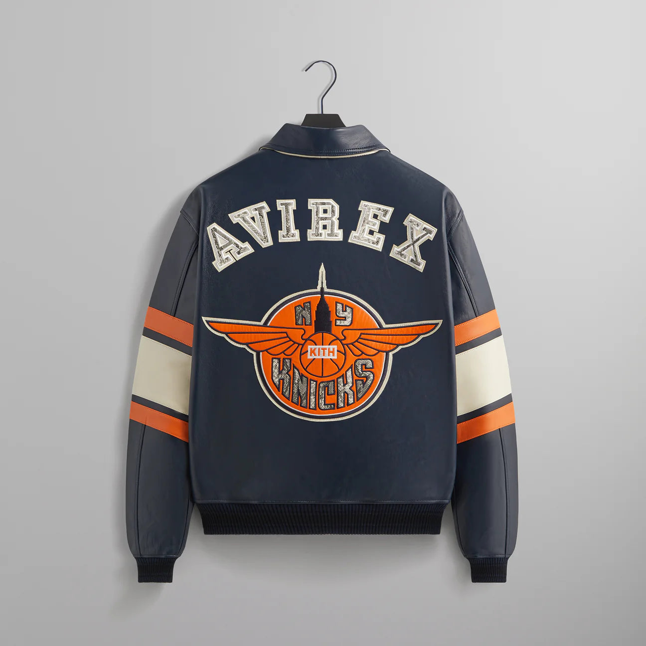 AVIREX x KITH NEW YORK KNICKS NAVY & SNAKE SKIN