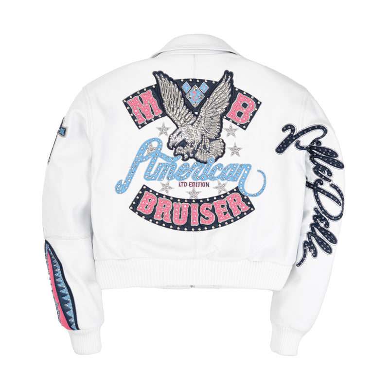CROPPED PELLE PELLE AMERICAN BRUISER PLUSH WEISS FÜR DAMEN