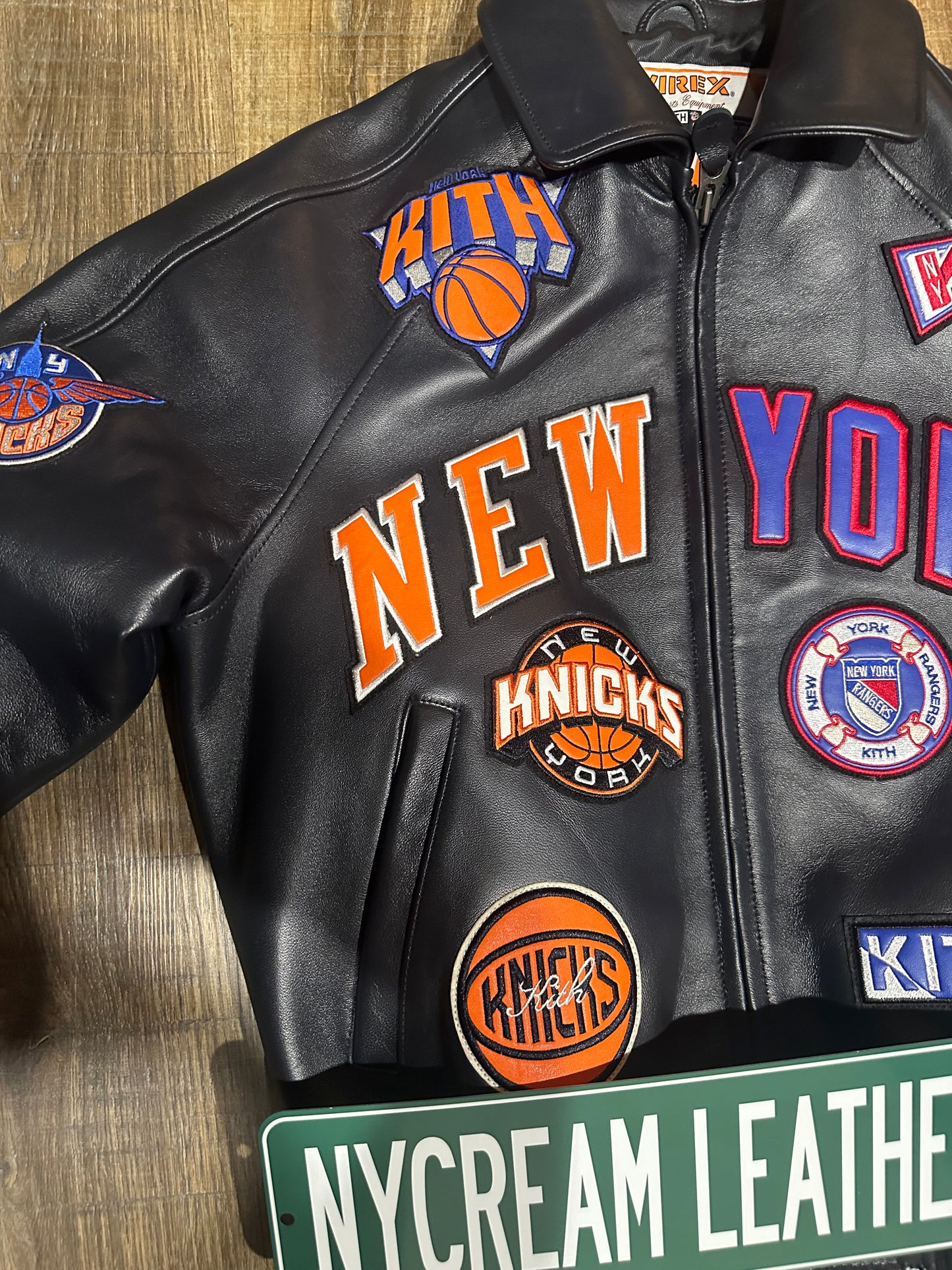 KITH & AVIREX for MADISON SQUARE GARDEN Sports Icon Jacket (BLACK)
