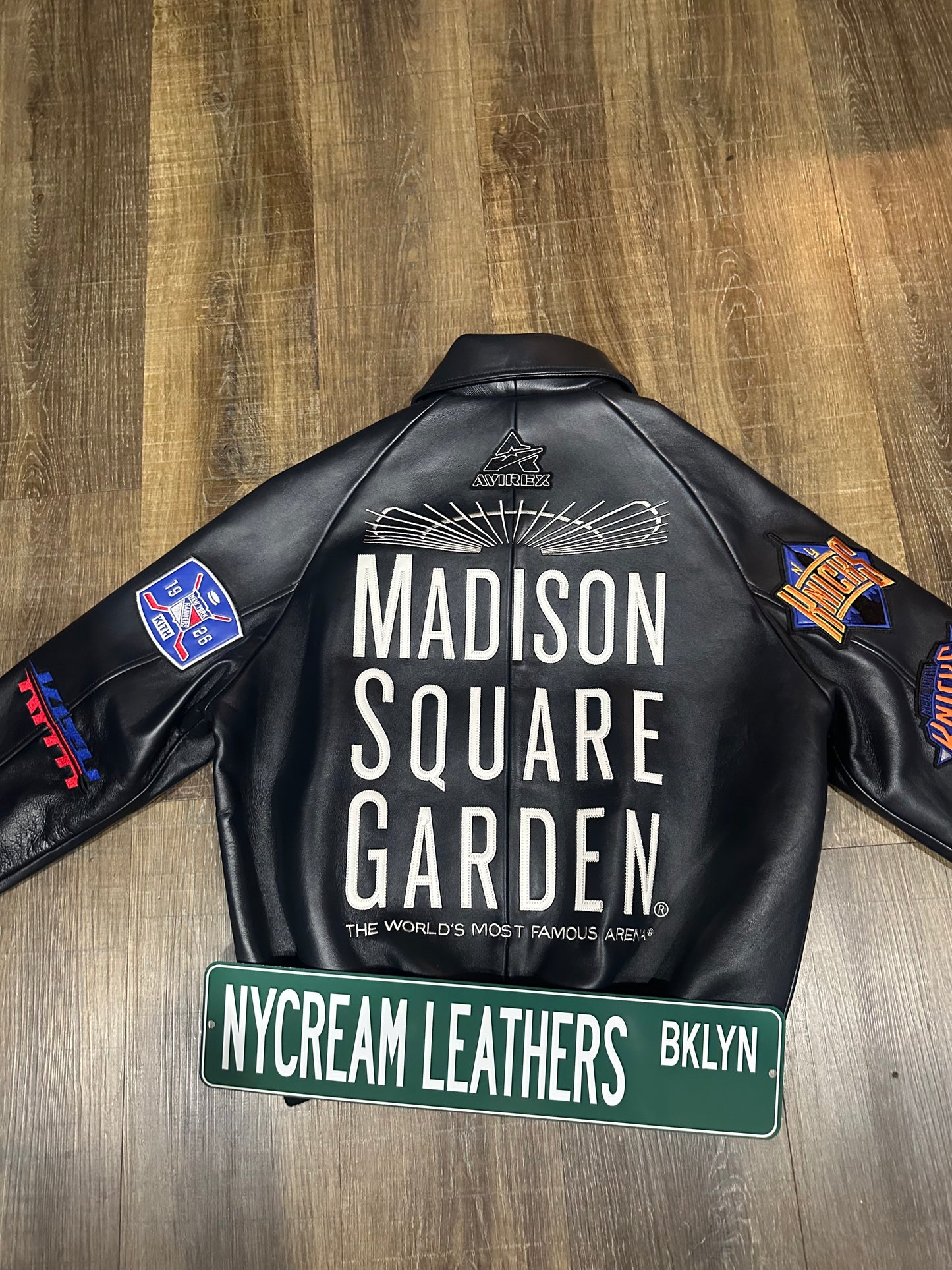 KITH & AVIREX for MADISON SQUARE GARDEN Sports Icon Jacket (BLACK)