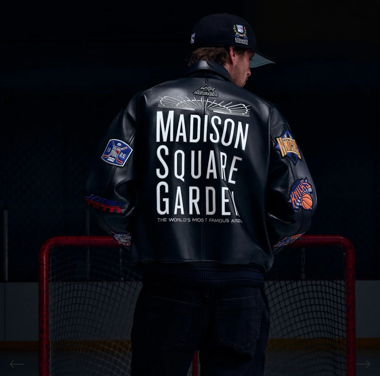 KITH & AVIREX for MADISON SQUARE GARDEN Sports Icon Jacket (BLACK)