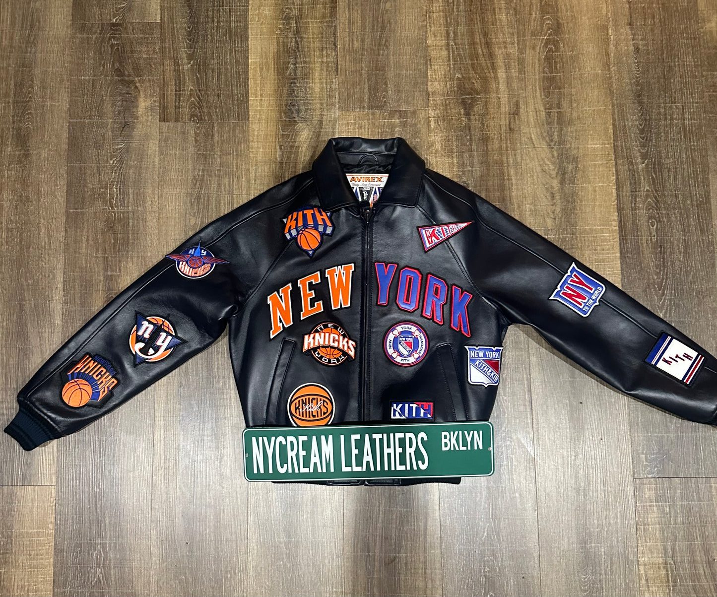 KITH & AVIREX for MADISON SQUARE GARDEN Sports Icon Jacket (BLACK)