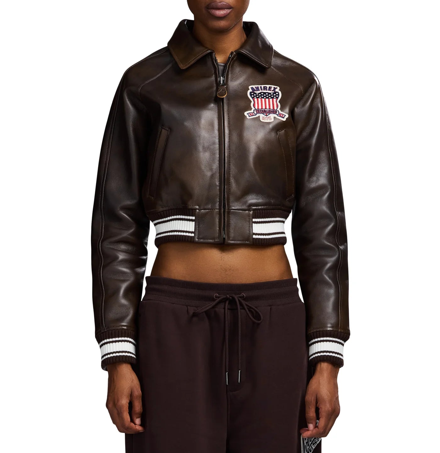 WOMEN’S CROPPED AVIREX ICON VINTAGE BROWN