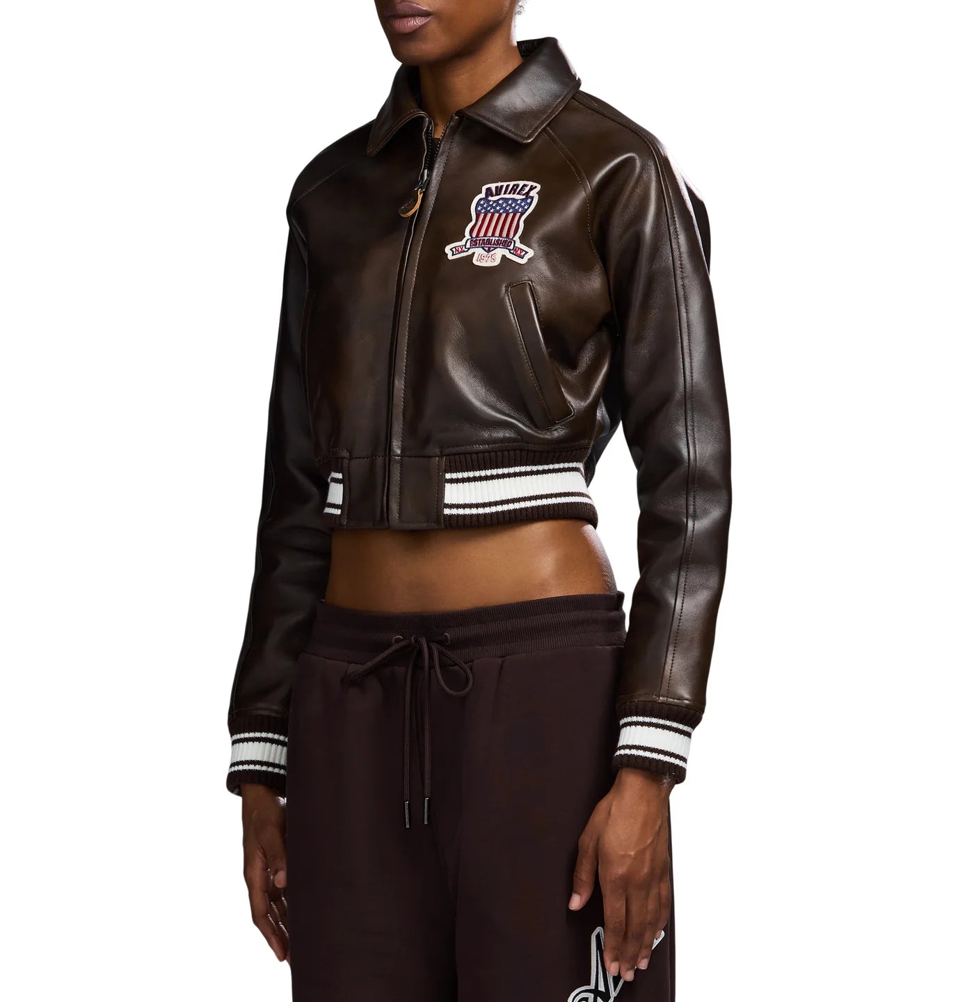 WOMEN’S CROPPED AVIREX ICON VINTAGE BROWN