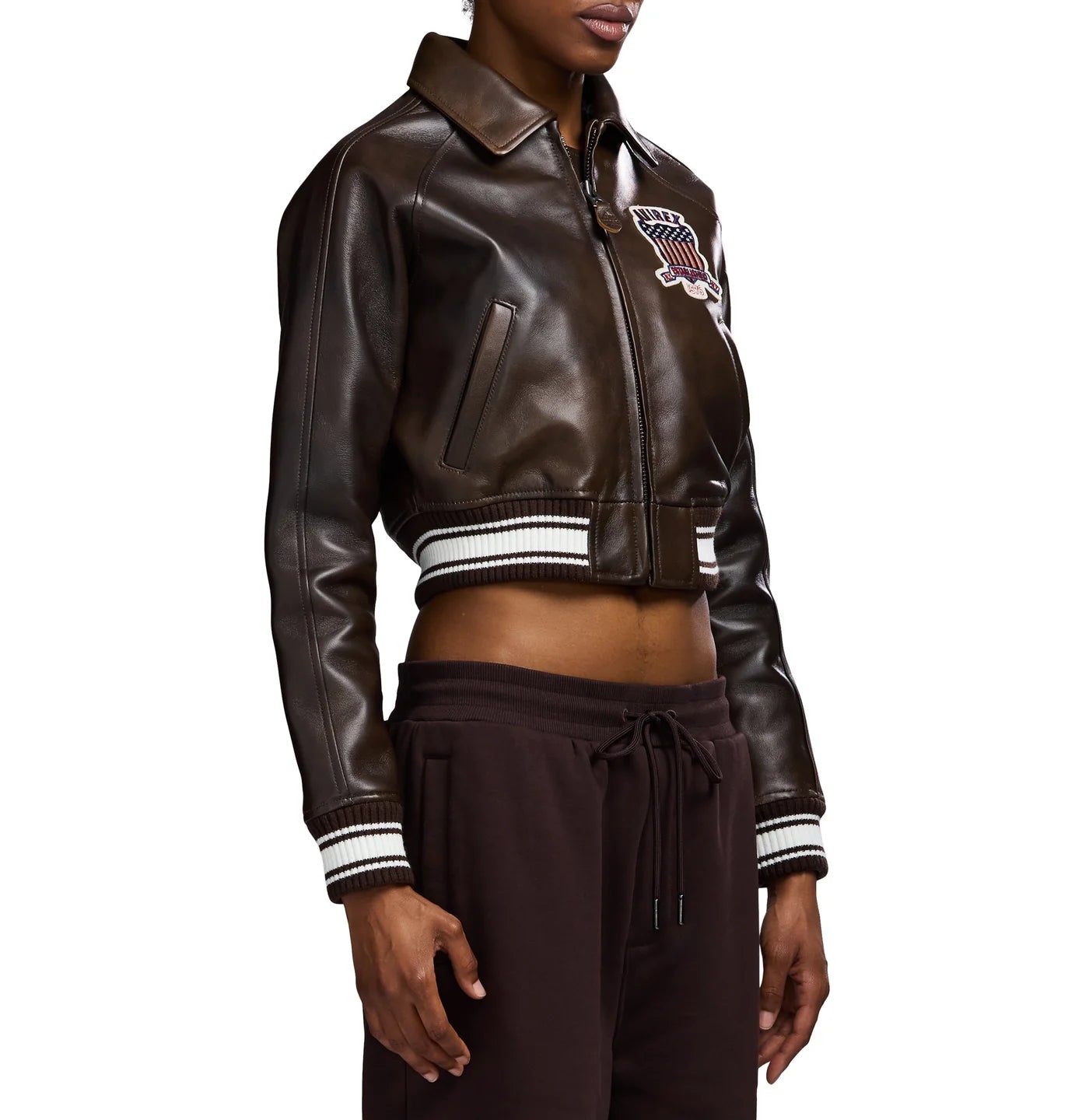 WOMEN’S CROPPED AVIREX ICON VINTAGE BROWN