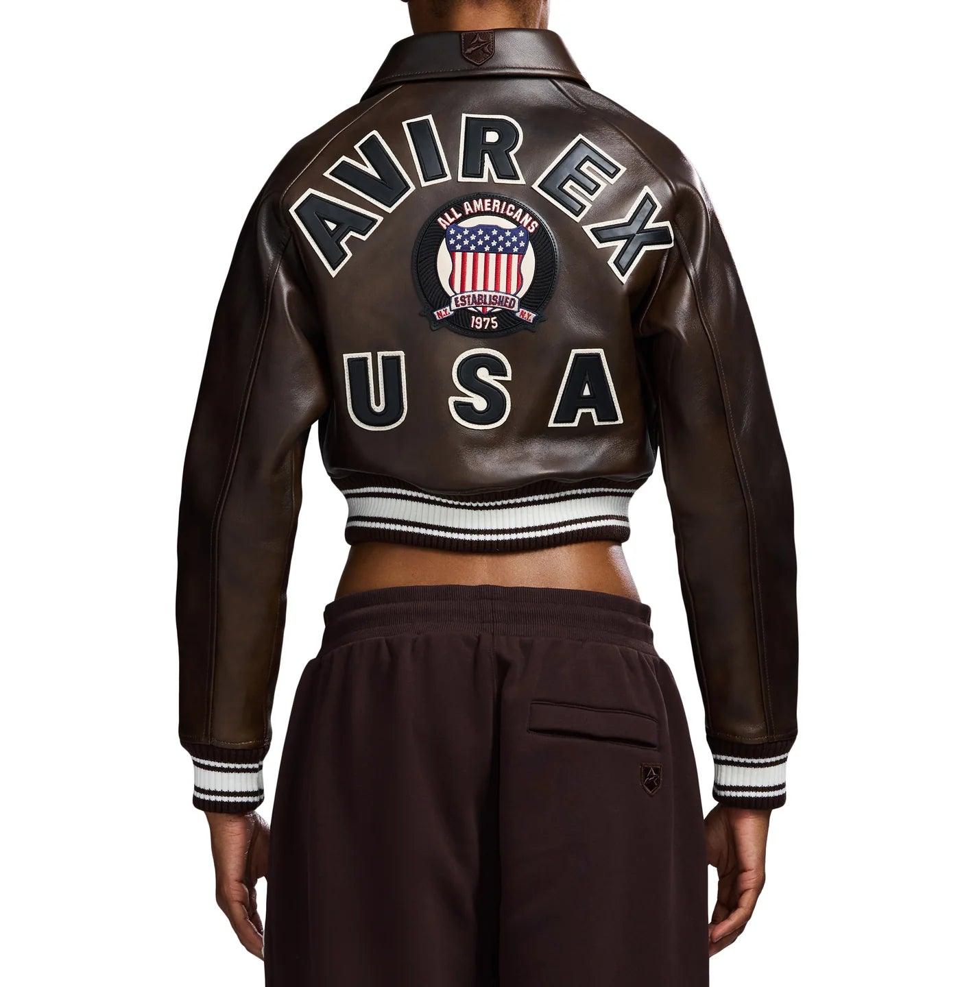 WOMEN’S CROPPED AVIREX ICON VINTAGE BROWN