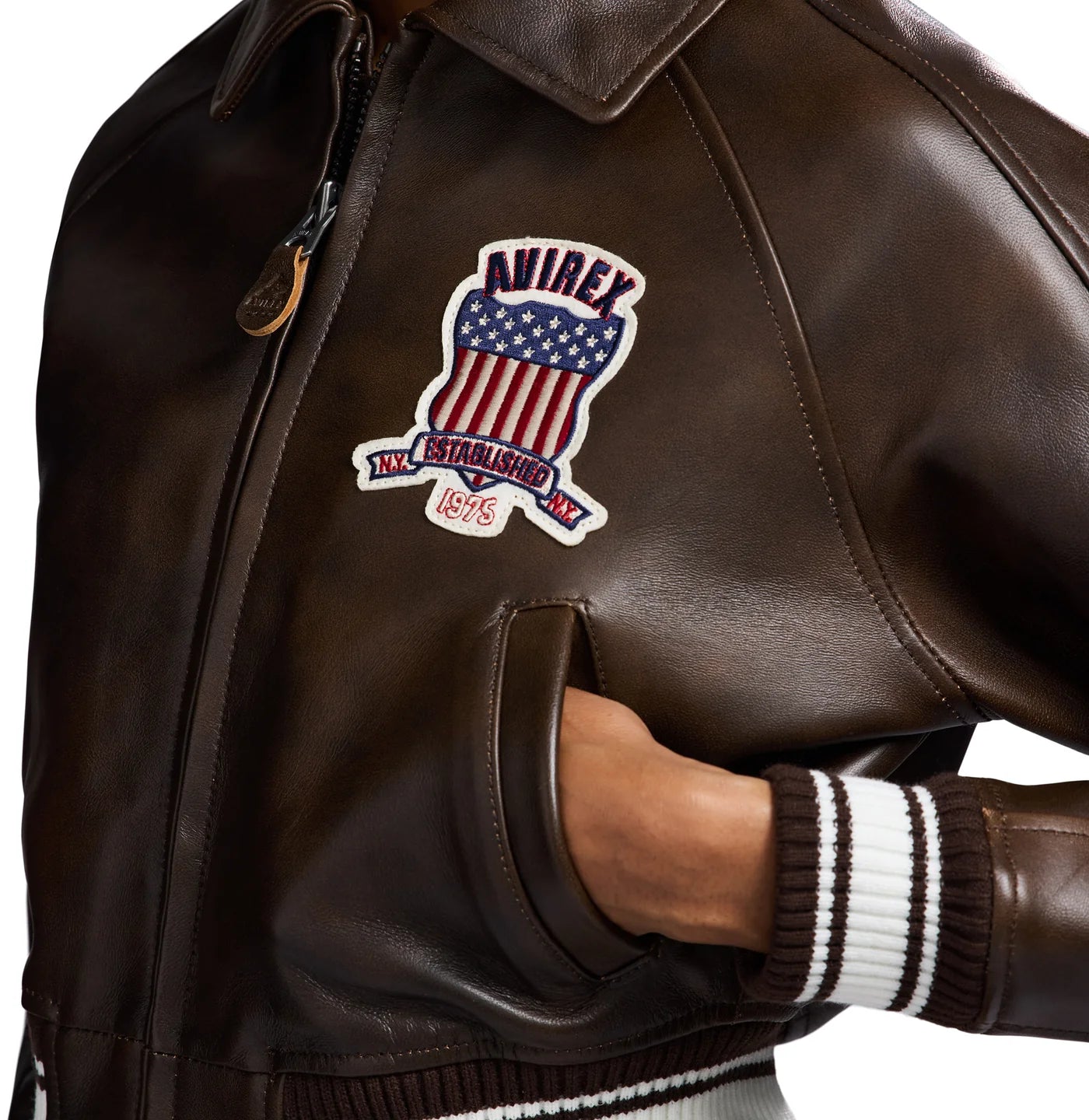 WOMEN’S CROPPED AVIREX ICON VINTAGE BROWN