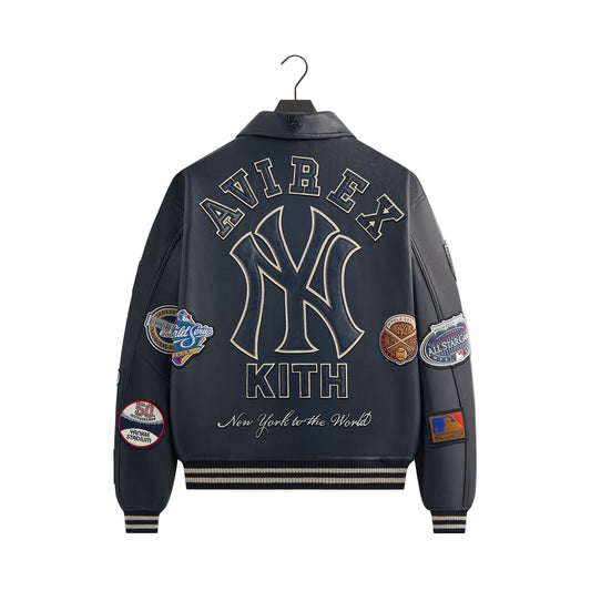 RARE KITH & AVIREX FOR THE NEW YORK YANKEES LEATHER JACKET (WORLD SERIES)
