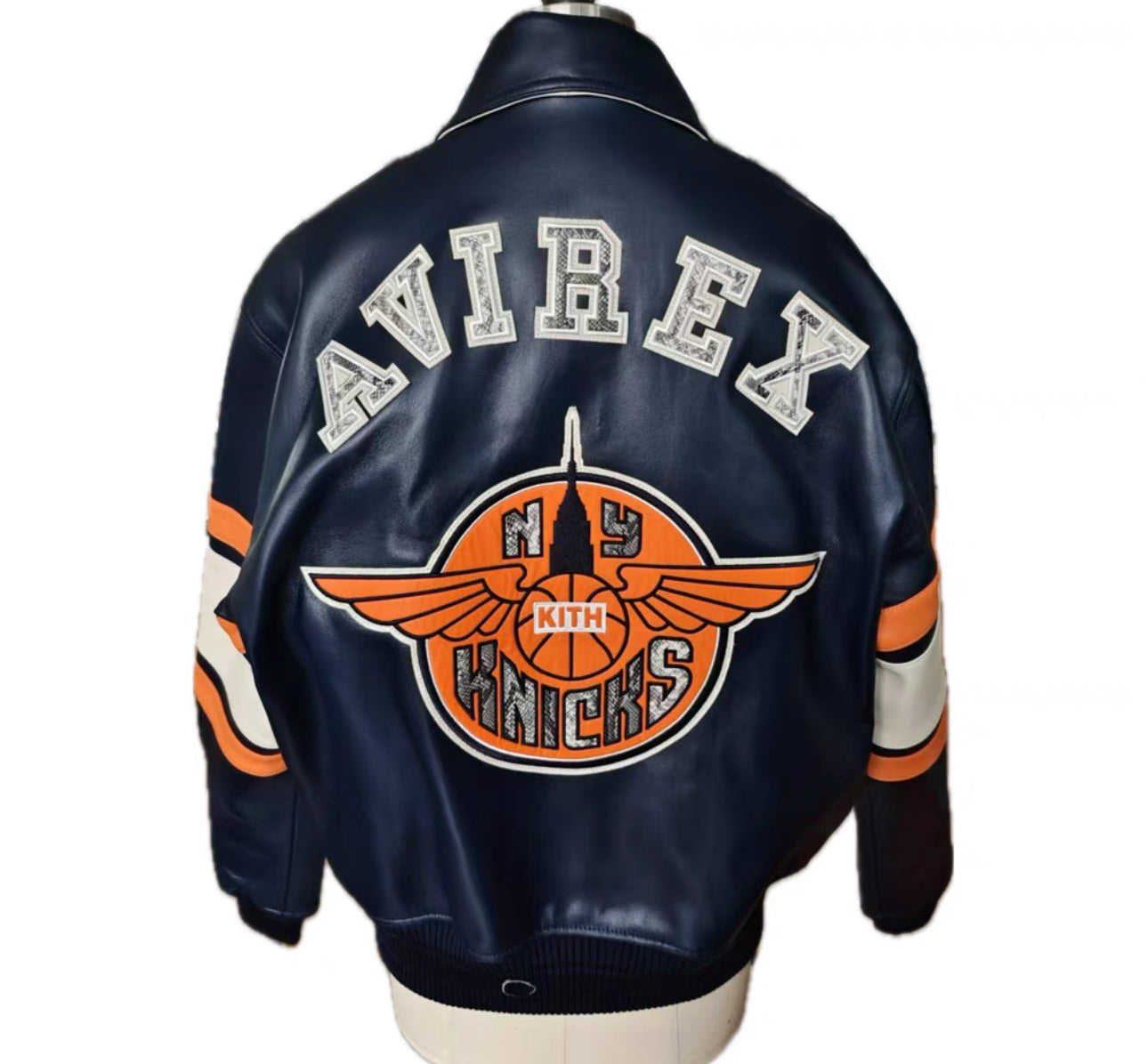 AVIREX x KITH NEW YORK KNICKS NAVY & SNAKE SKIN