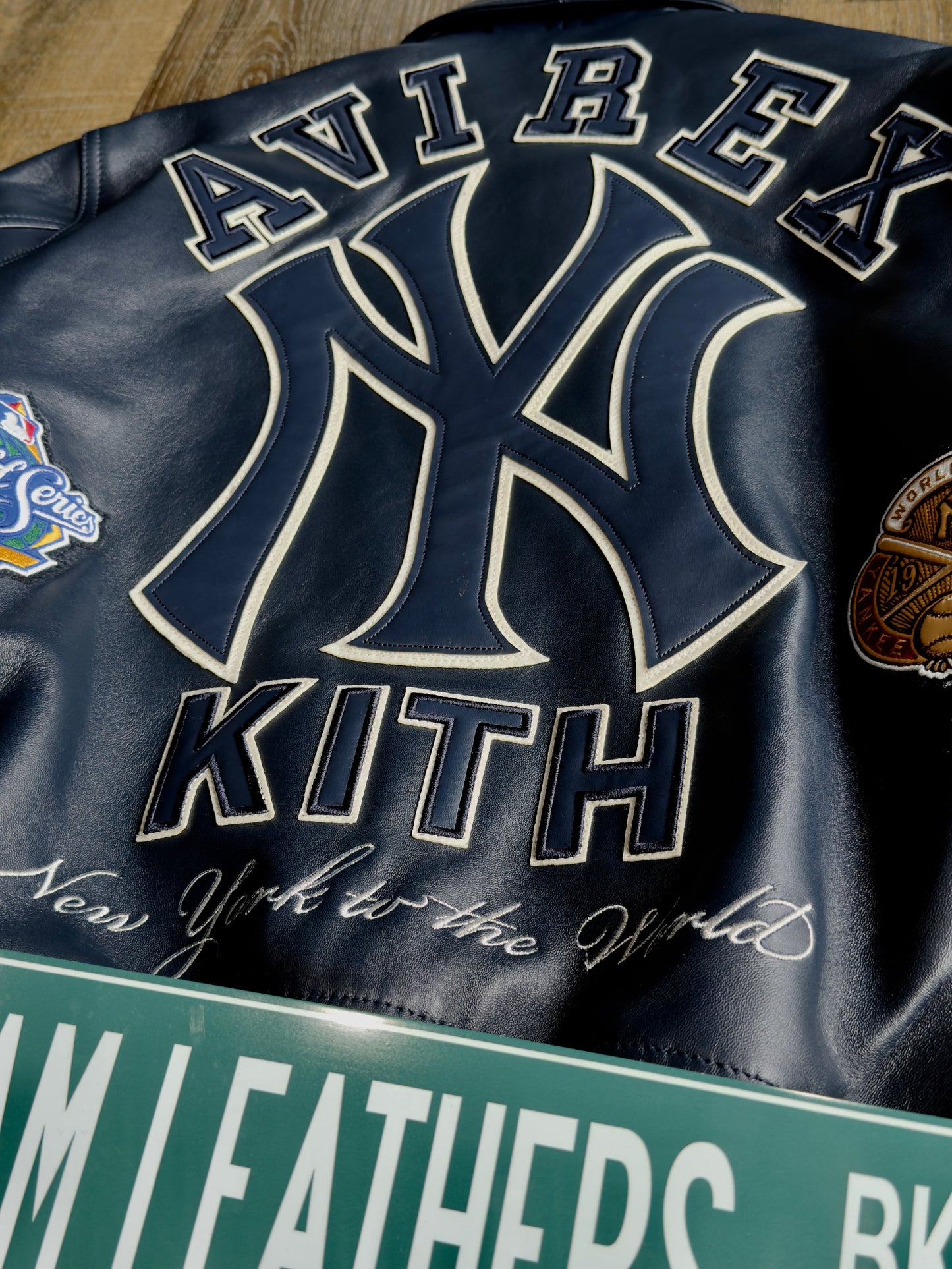 RARE KITH & AVIREX FOR THE NEW YORK YANKEES LEATHER JACKET (WORLD SERIES)