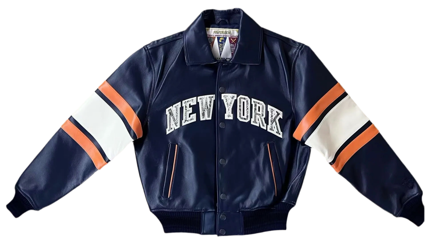 AVIREX x KITH NEW YORK KNICKS NAVY & SNAKE SKIN