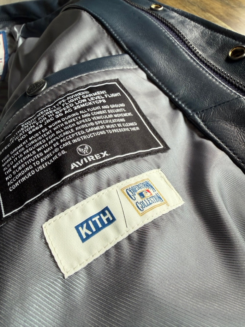 RARE KITH & AVIREX FOR THE NEW YORK YANKEES LEATHER JACKET (WORLD SERIES)