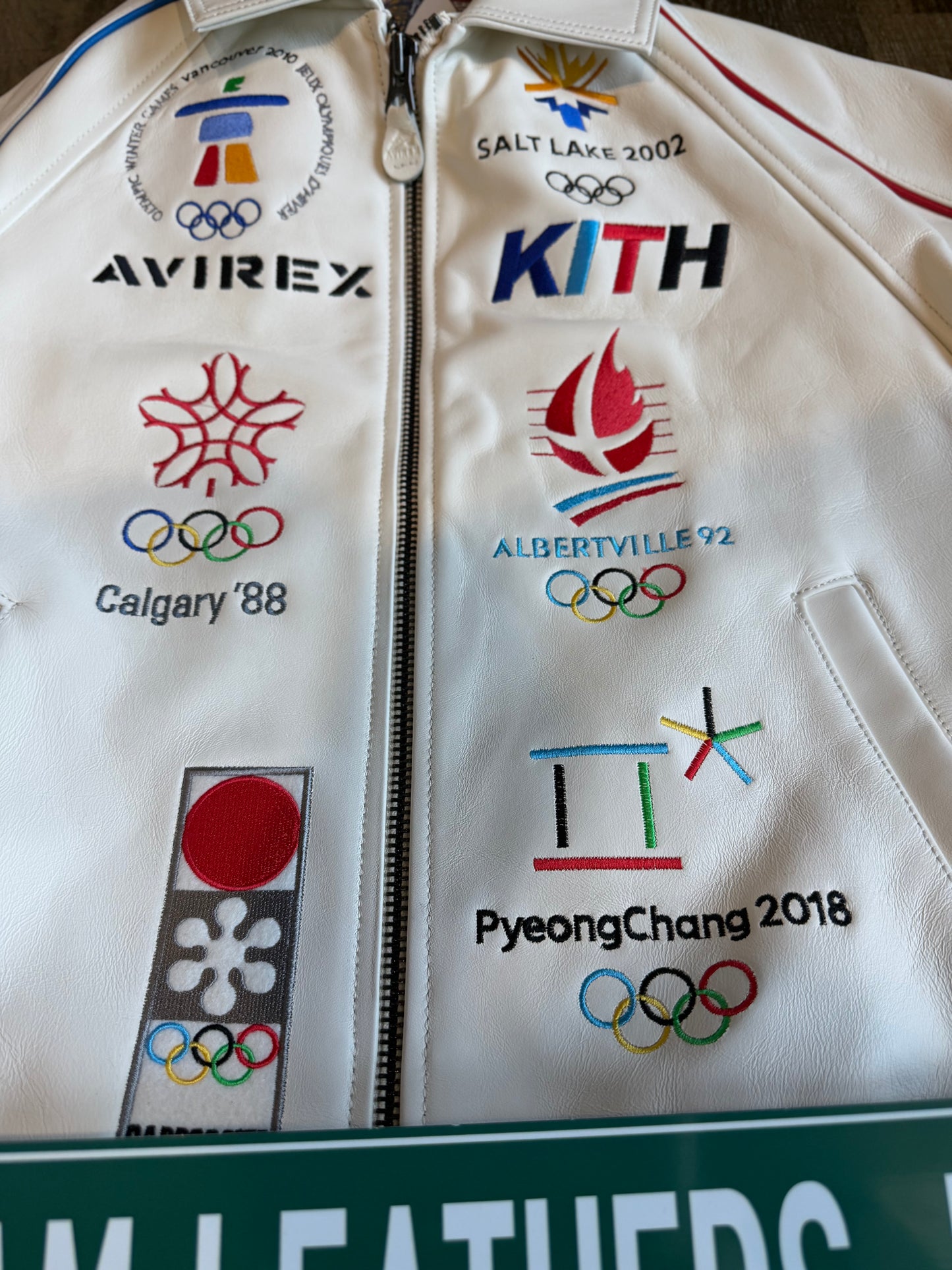 KITH & AVIREX FOR OLYMPICS HERITAGE LEATHER BOMBER JACKET