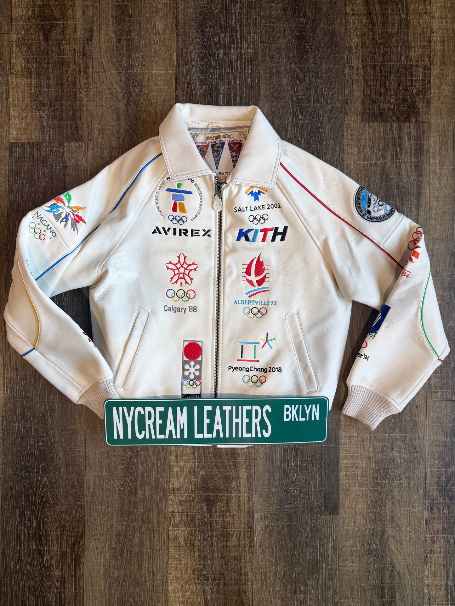 KITH & AVIREX FOR OLYMPICS HERITAGE LEATHER BOMBER JACKET