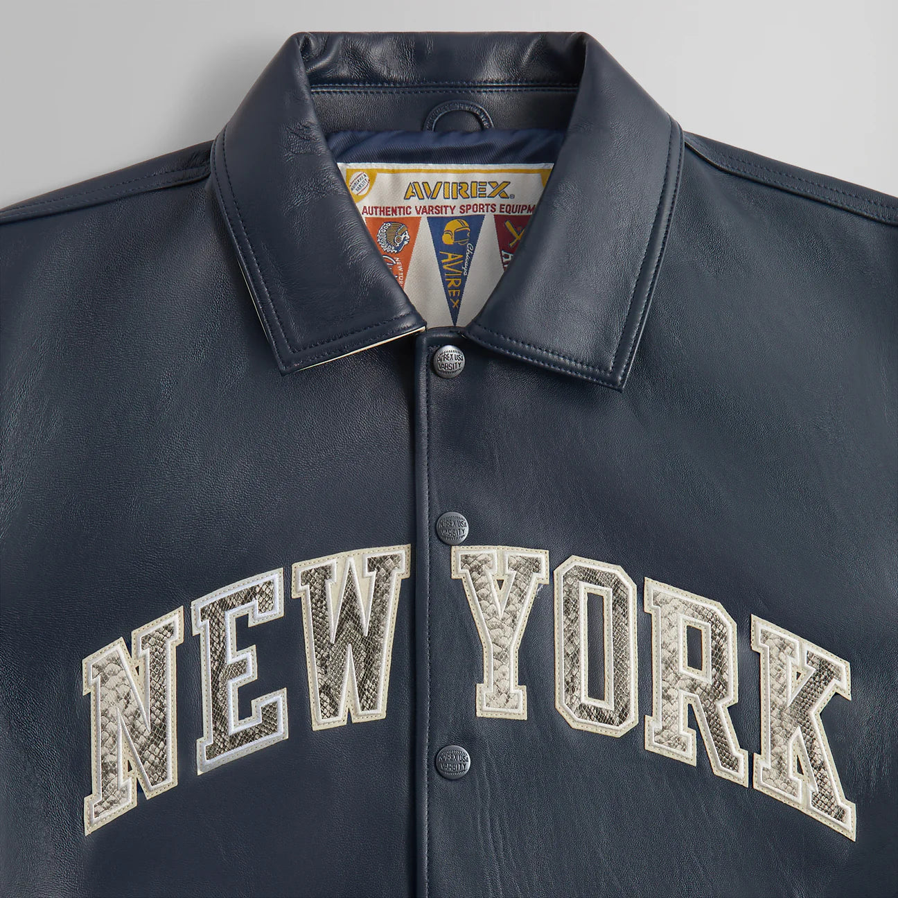AVIREX x KITH NEW YORK KNICKS NAVY & SNAKE SKIN
