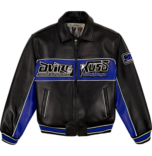 AVIREX BLACK SPIDER RACER JACKET