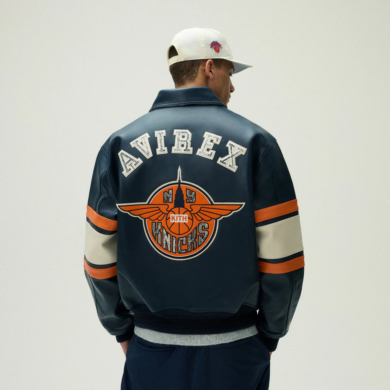 AVIREX x KITH NEW YORK KNICKS NAVY & SNAKE SKIN