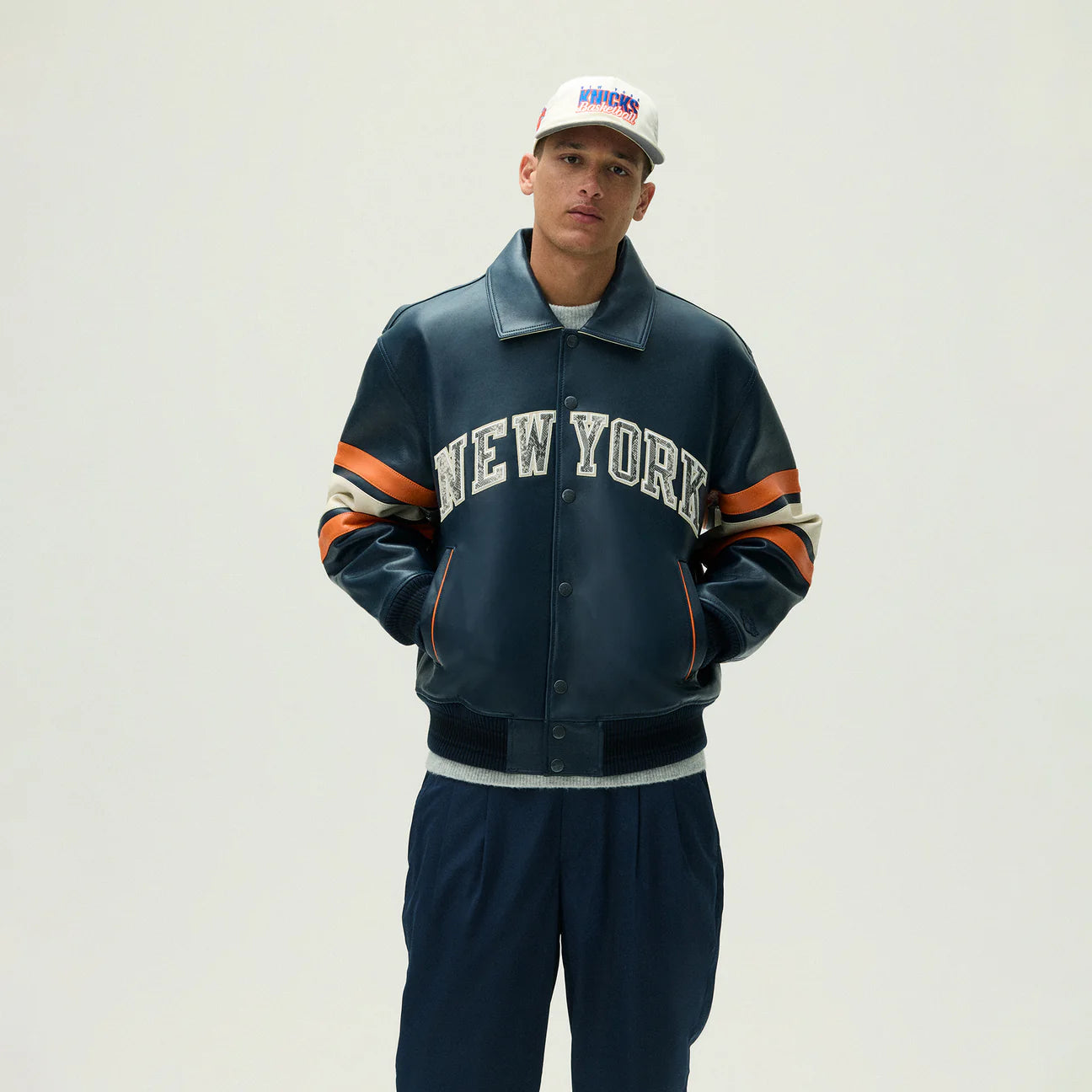AVIREX x KITH NEW YORK KNICKS NAVY & SNAKE SKIN