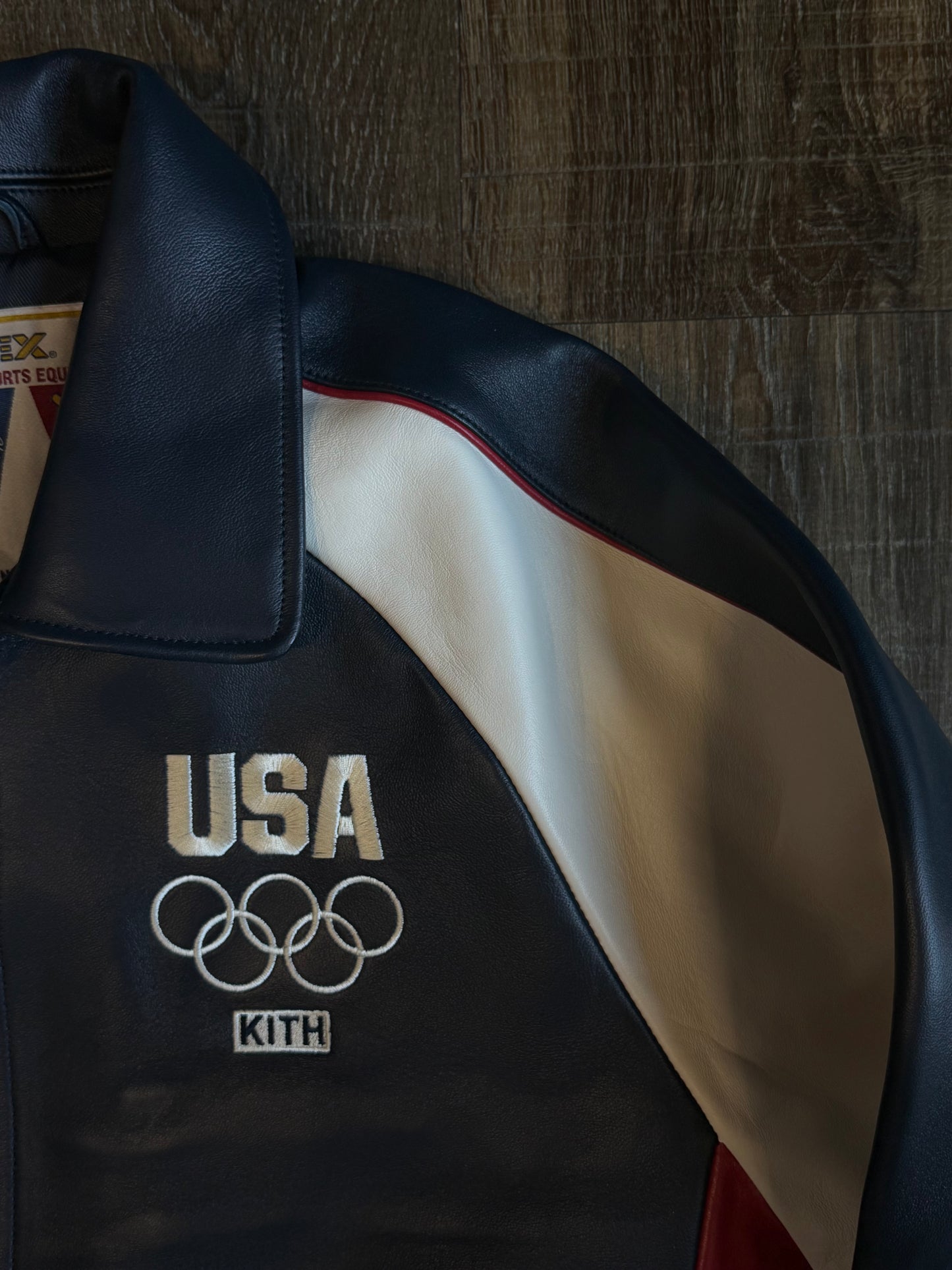 KITH & AVIREX FOR TEAM USA LEATHER BOMBER JACKET
