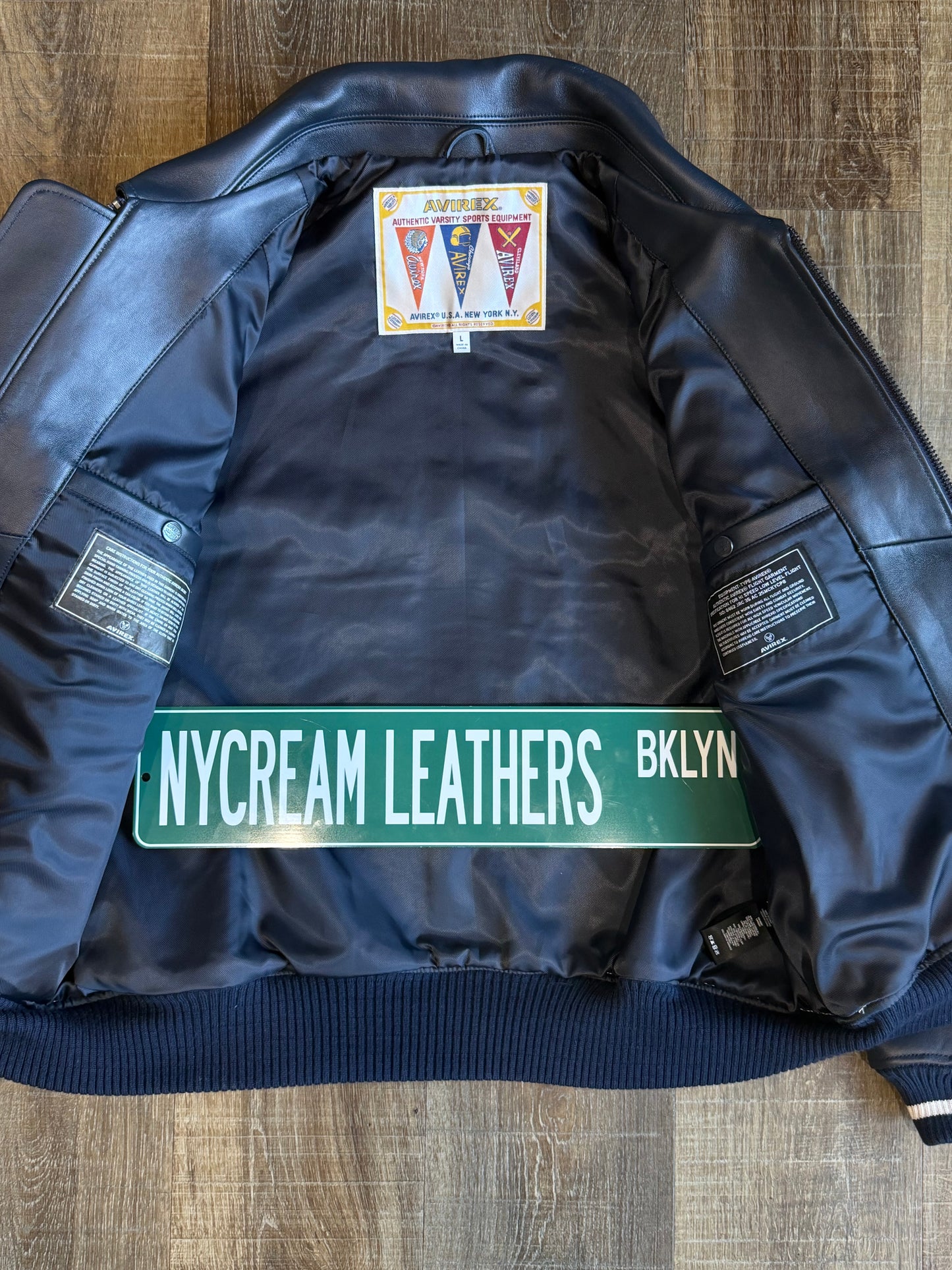 KITH & AVIREX FOR TEAM USA LEATHER BOMBER JACKET