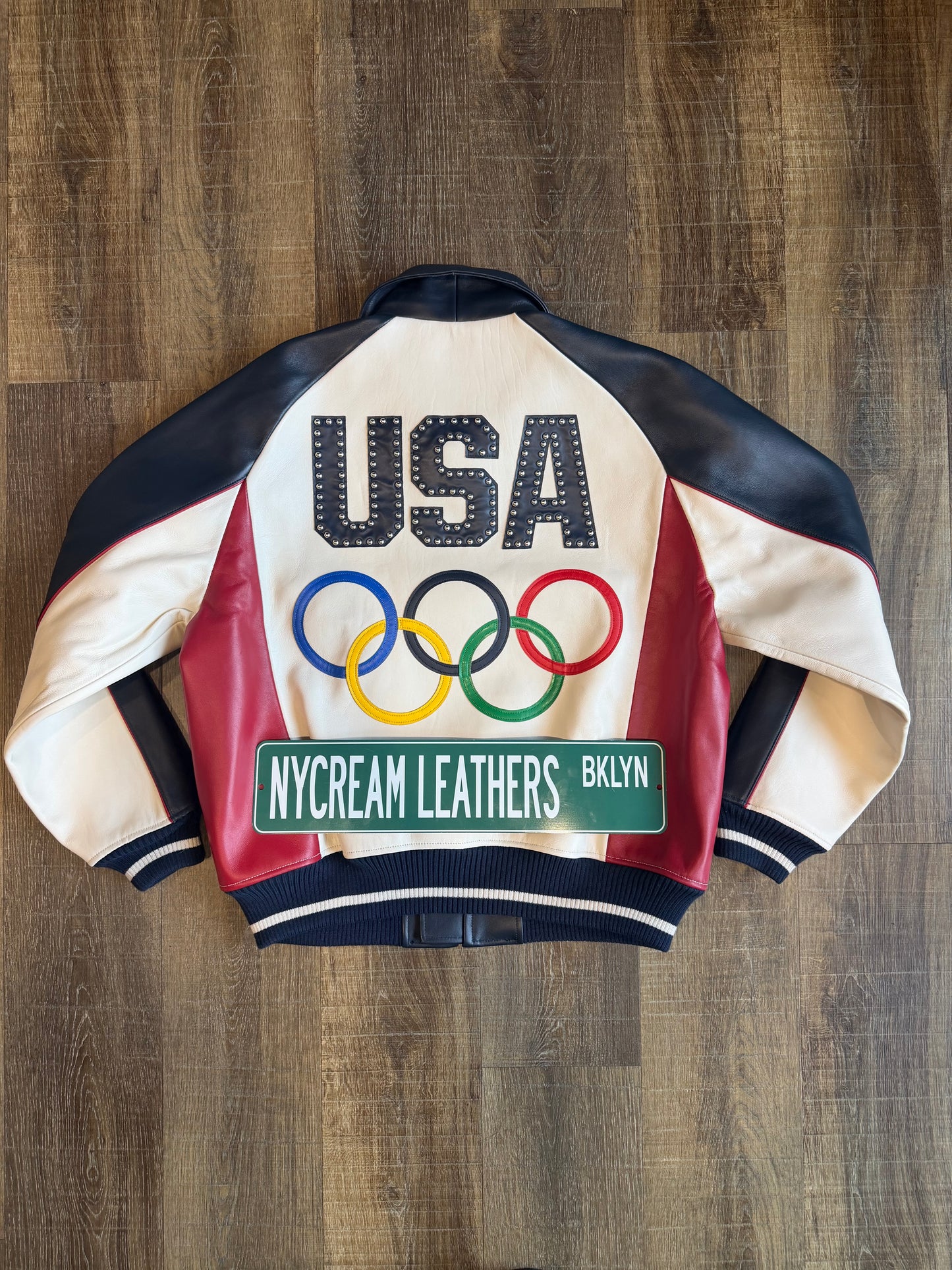 KITH & AVIREX FOR TEAM USA LEATHER BOMBER JACKET