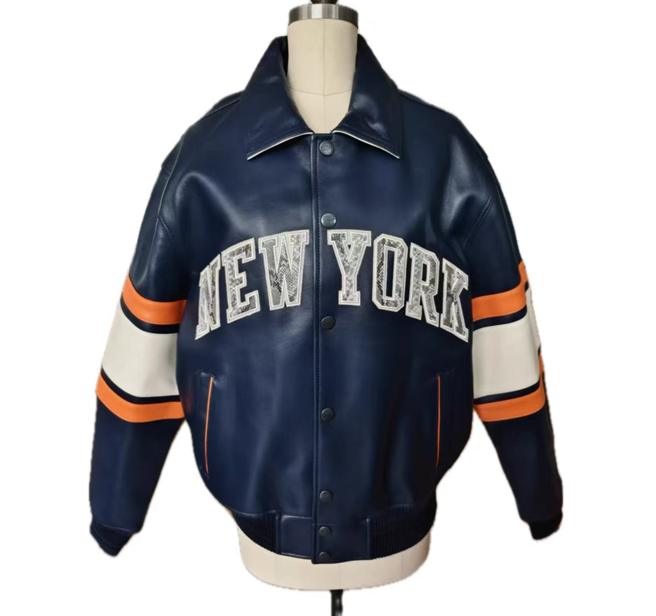 AVIREX x KITH NEW YORK KNICKS NAVY & SNAKE SKIN