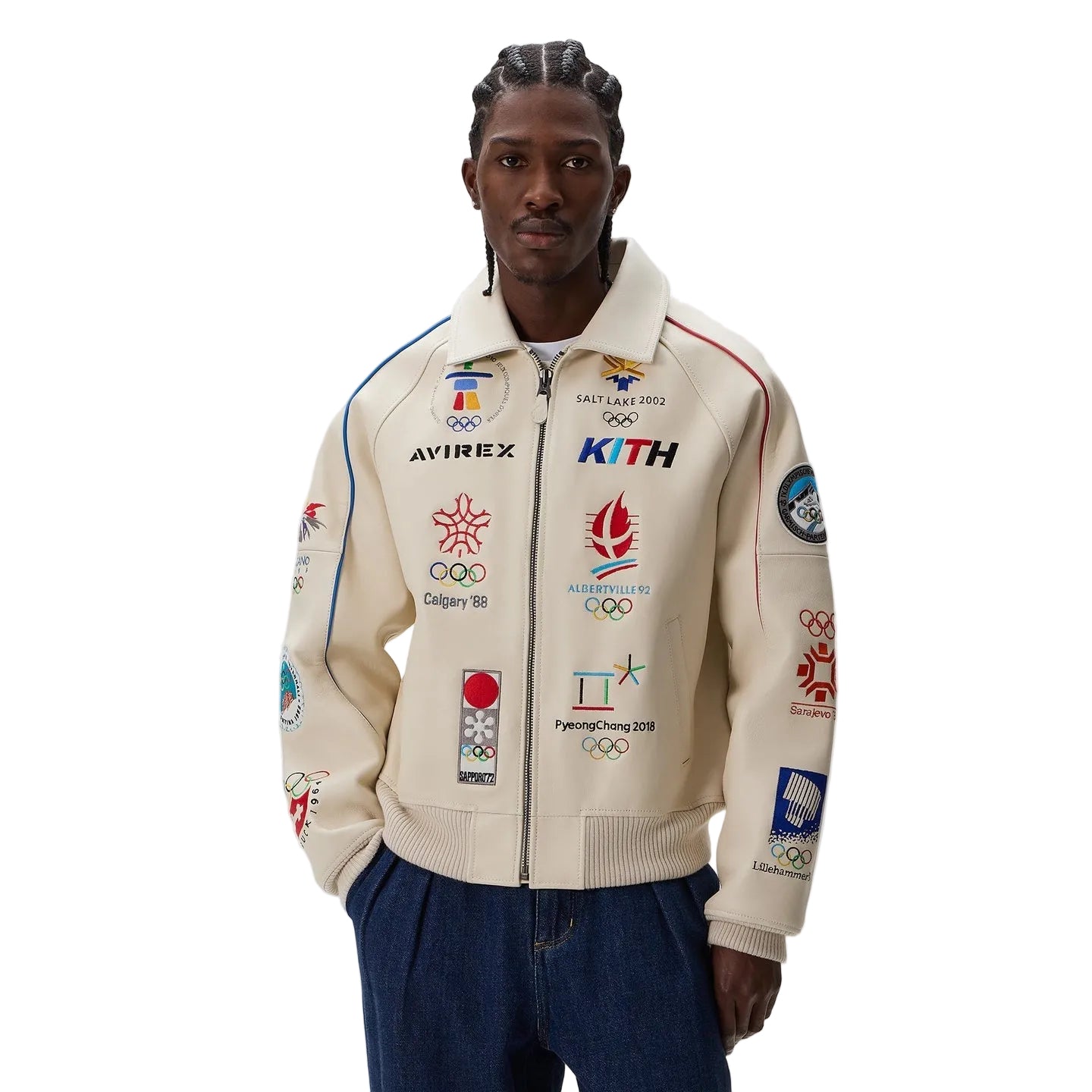 KITH & AVIREX FOR OLYMPICS HERITAGE LEATHER BOMBER JACKET