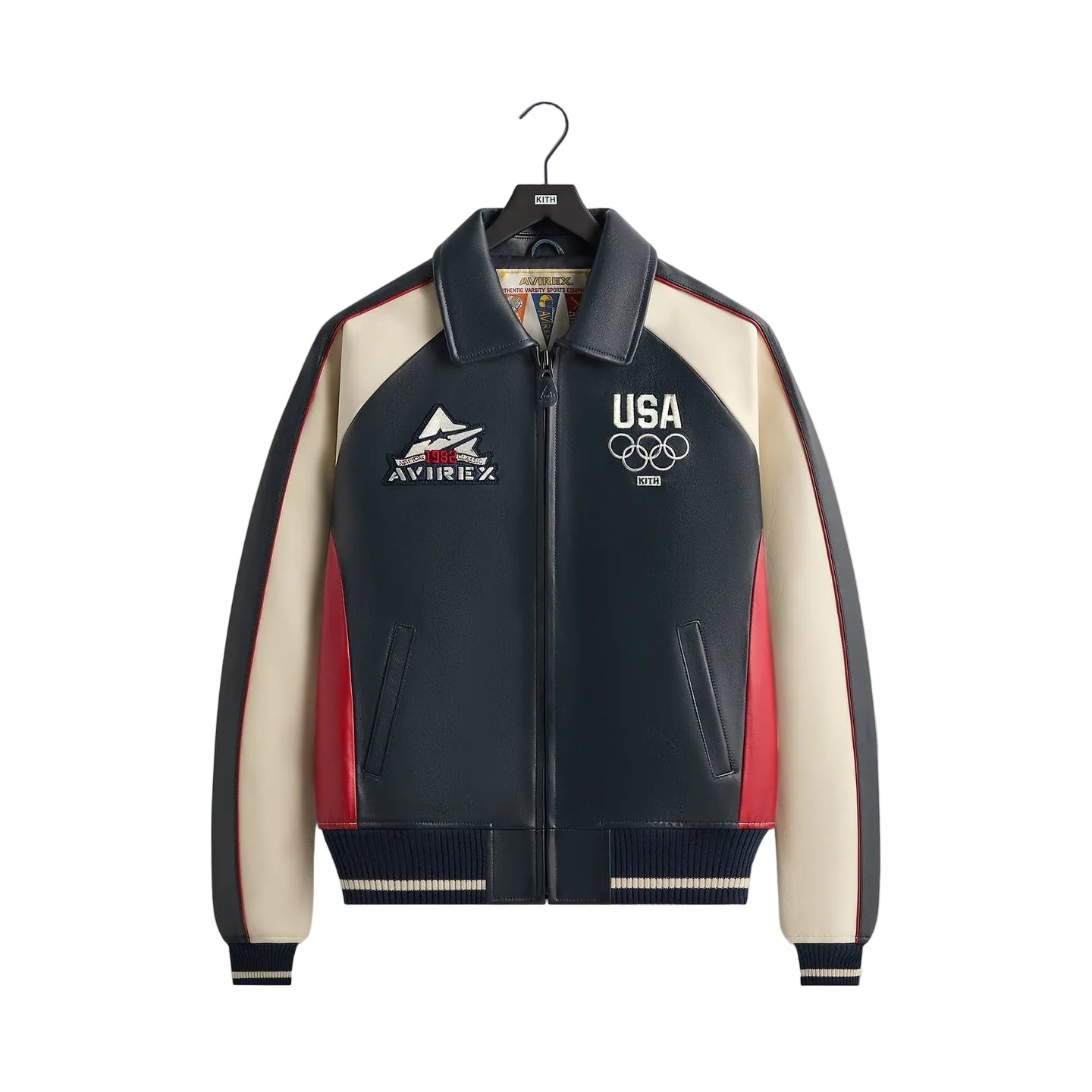 KITH & AVIREX FOR TEAM USA LEATHER BOMBER JACKET