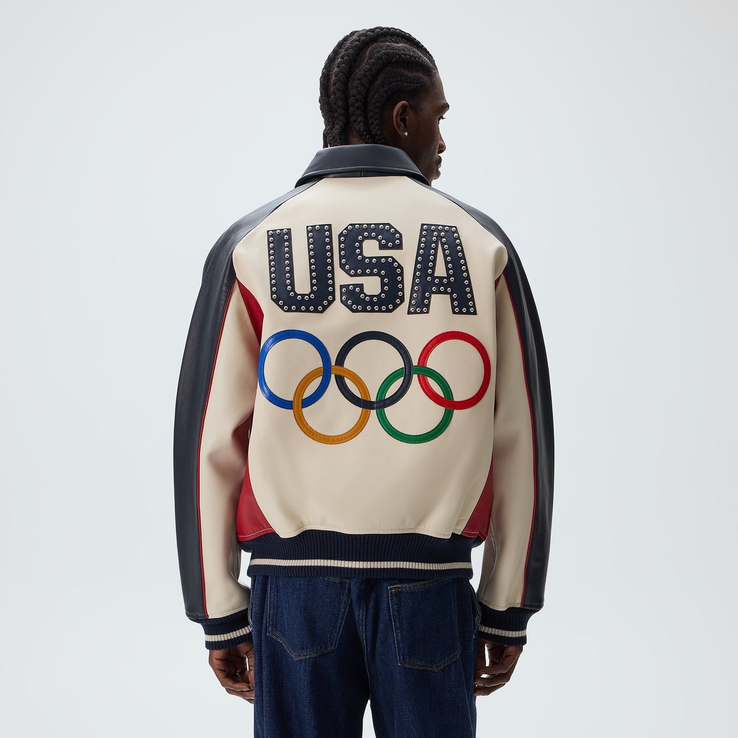 KITH & AVIREX FOR TEAM USA LEATHER BOMBER JACKET