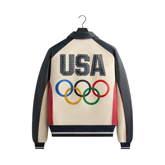 KITH & AVIREX FOR TEAM USA LEATHER BOMBER JACKET