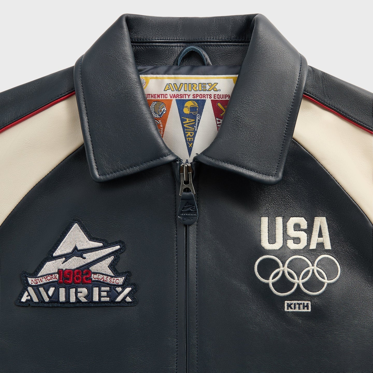 KITH & AVIREX FOR TEAM USA LEATHER BOMBER JACKET