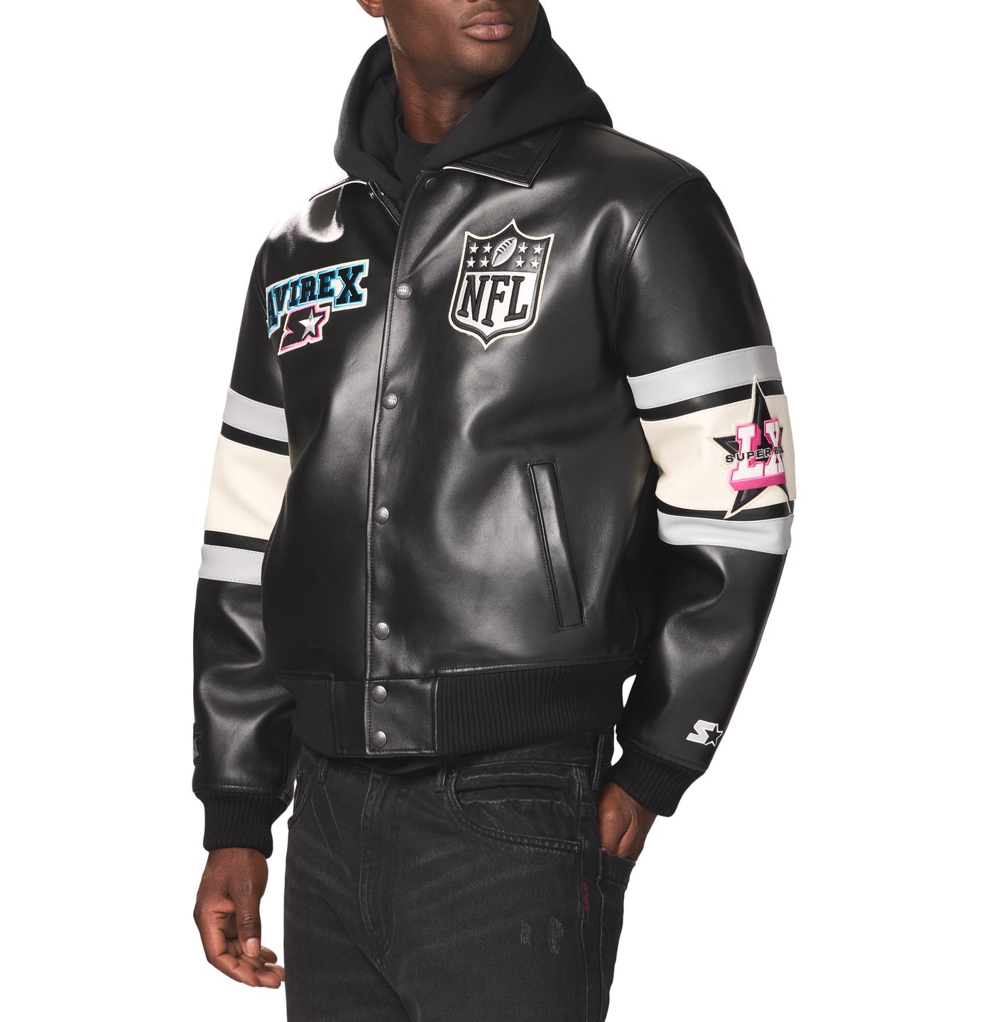 AVIREX X STARTER SUPER BOWL LX LEATHER JACKET