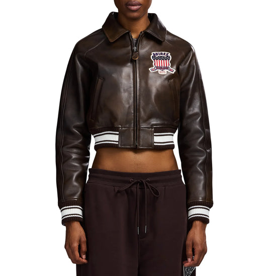 WOMEN’S CROPPED AVIREX ICON VINTAGE BROWN