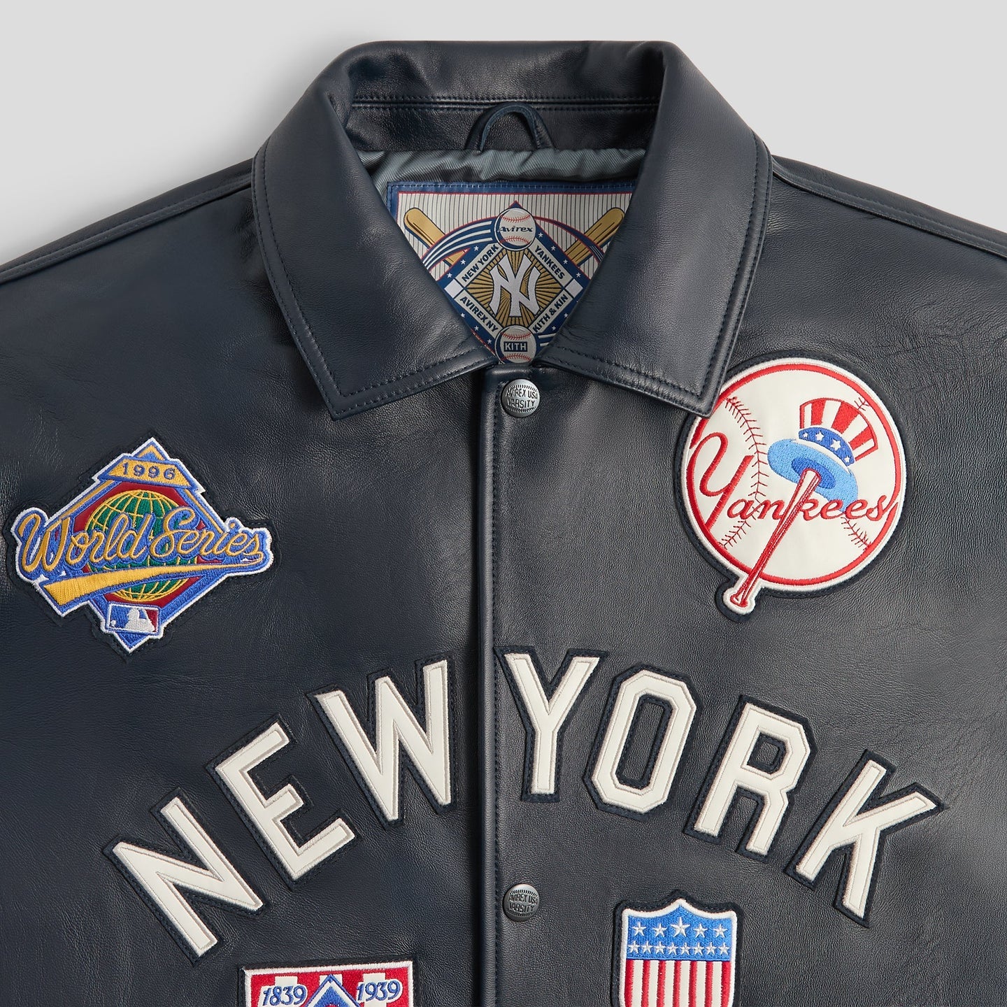 RARE KITH & AVIREX FOR THE NEW YORK YANKEES LEATHER JACKET (WORLD SERIES)