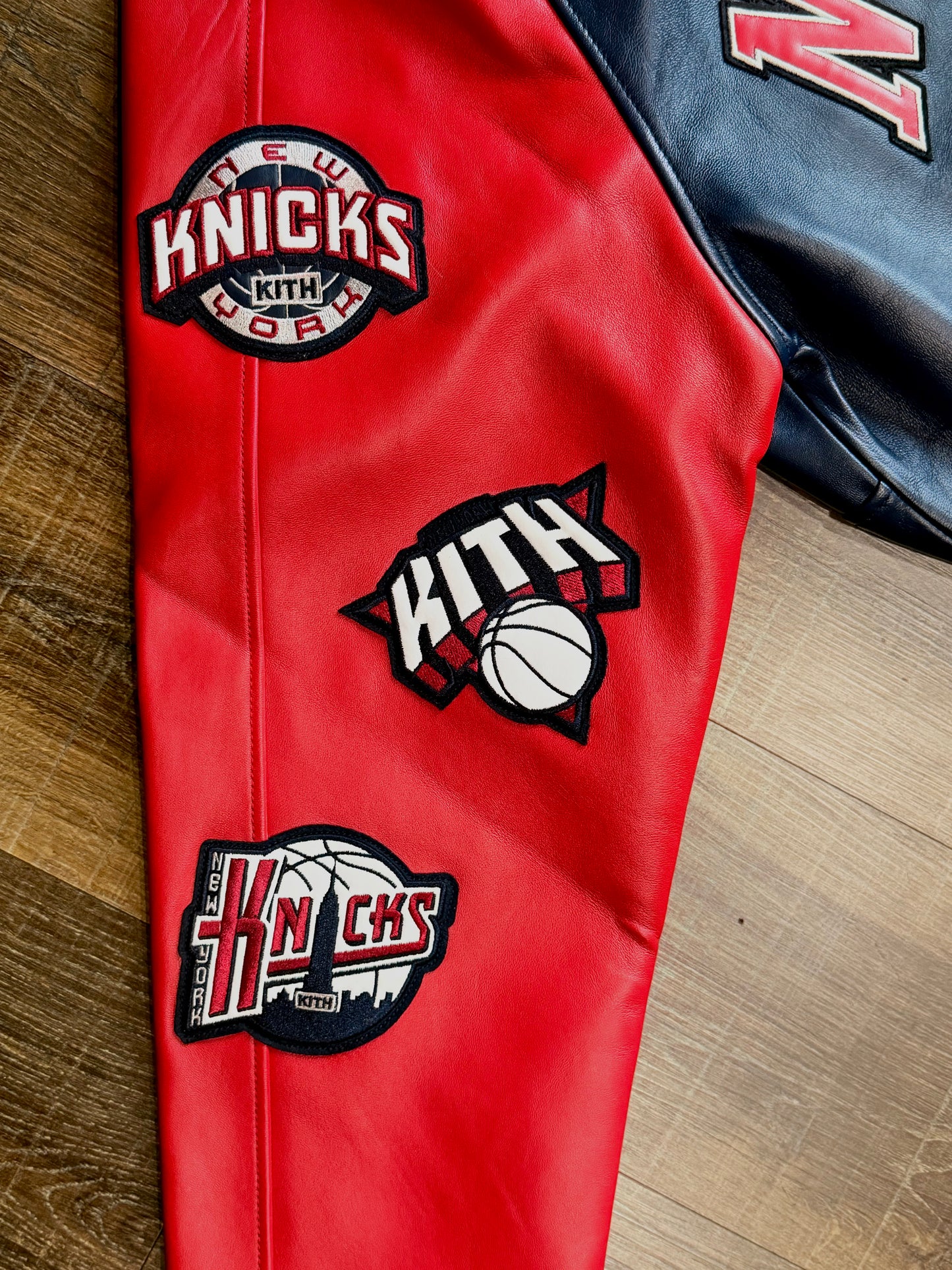 KITH & AVIREX FOR THE NEW YORK KNICKS MADISON SQUARE GARDEN ICON JACKET (BLUE/RED) LIMITED INVENTORY