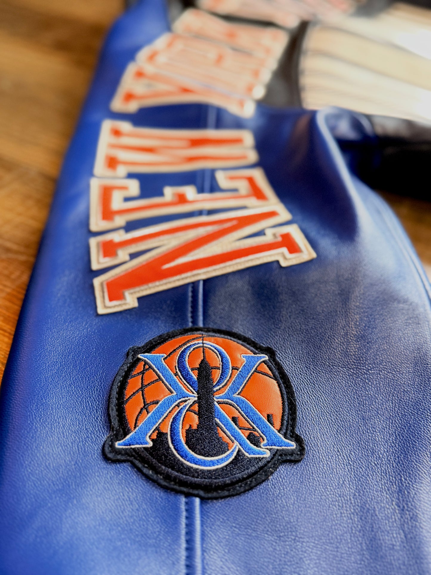 KITH & AVIREX FOR THE NEW YORK KNICKS MADISON SQUARE GARDEN ICON JACKET (BLUE/RED) LIMITED INVENTORY