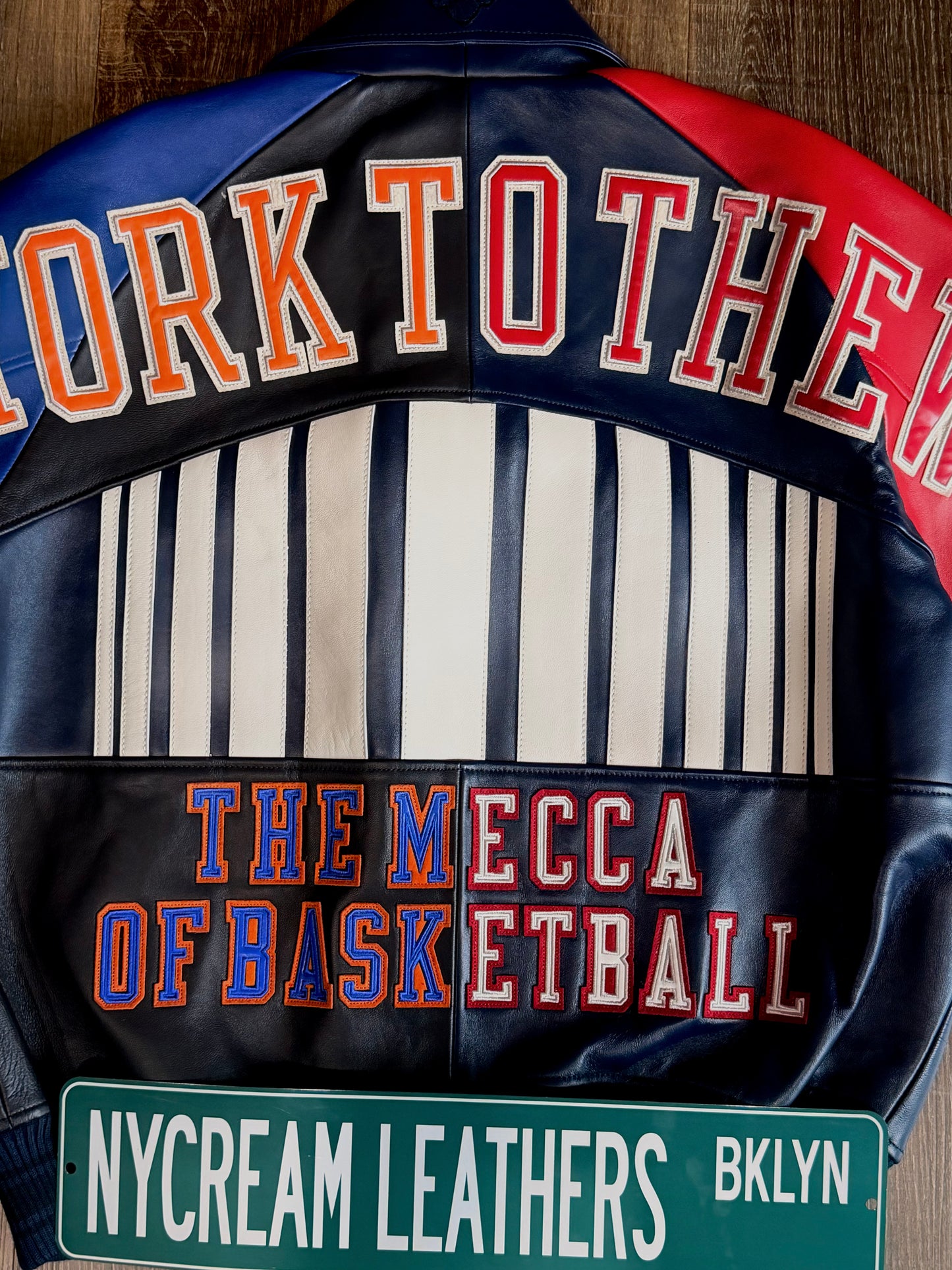 KITH & AVIREX FOR THE NEW YORK KNICKS MADISON SQUARE GARDEN ICON JACKET (BLUE/RED) LIMITED INVENTORY