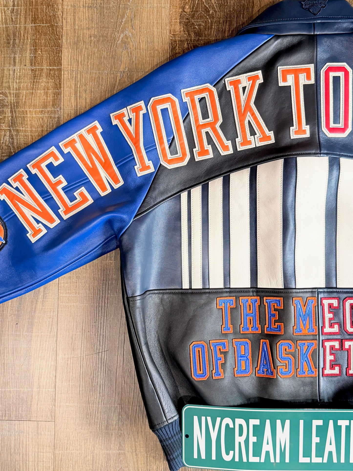 KITH & AVIREX FOR THE NEW YORK KNICKS MADISON SQUARE GARDEN ICON JACKET (BLUE/RED) LIMITED INVENTORY