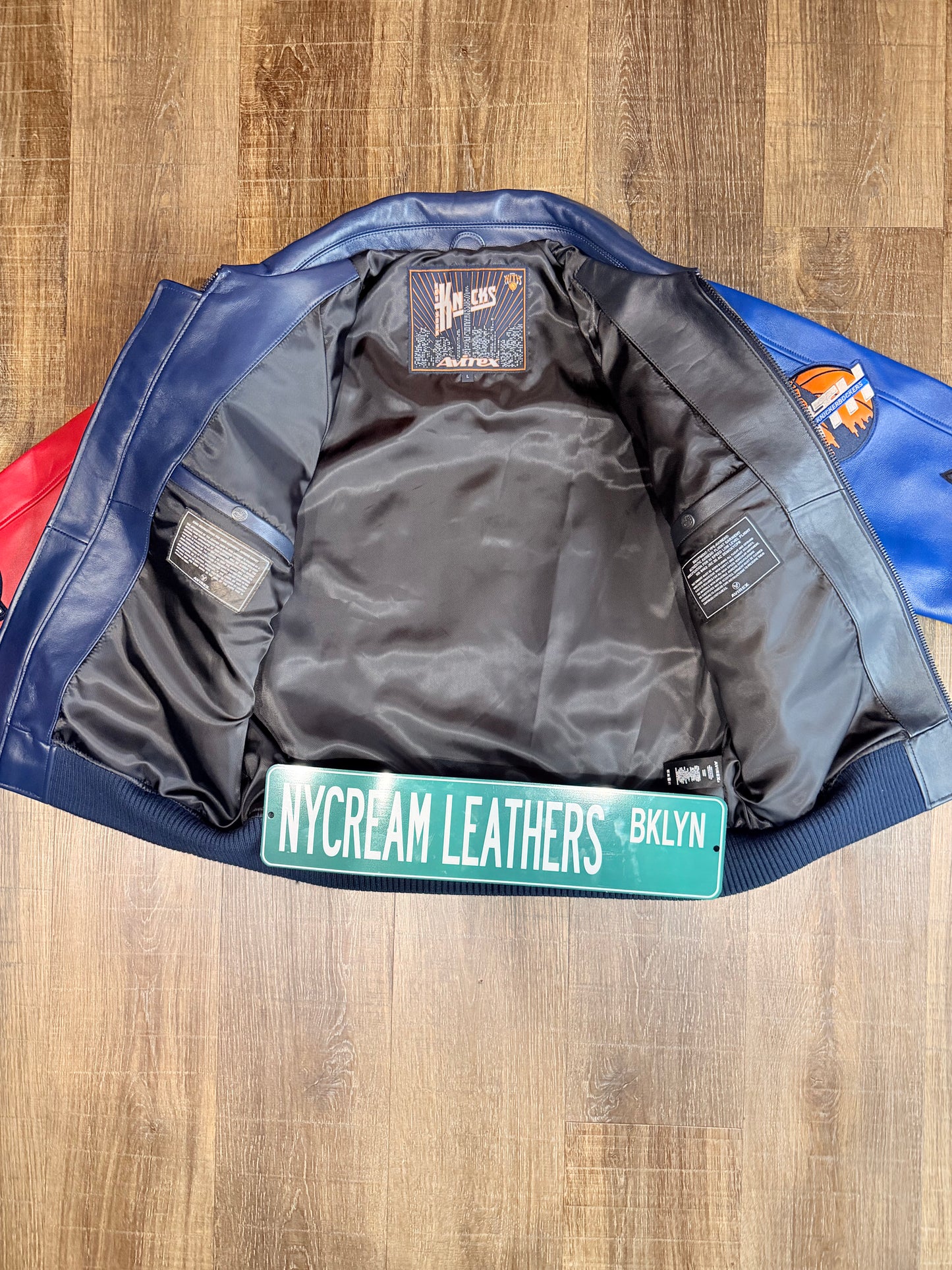 KITH & AVIREX FOR THE NEW YORK KNICKS MADISON SQUARE GARDEN ICON JACKET (BLUE/RED) LIMITED INVENTORY